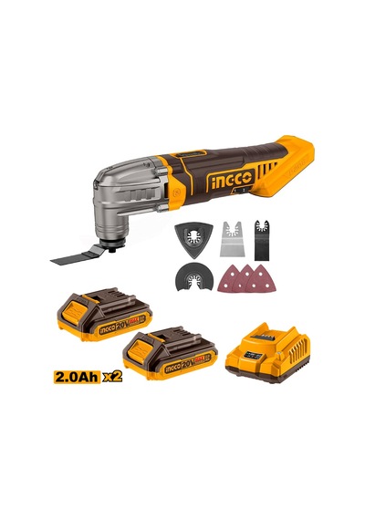 Ingco CIMLI2022 Li-ion Akülü Multiset 20v 2.0AH + Li-ion Akü Ve Şarj Cihazı Seti 20V 2.0AH Zımpara
