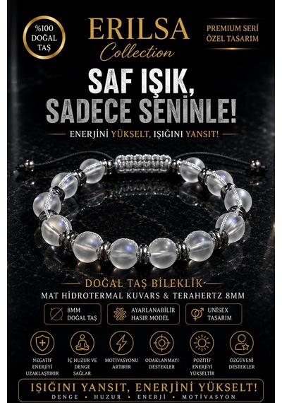 Sertifikalı Mat Hidrotermal Kuvars Terahertz Doğal Taş Bileklik 8 Çok Renkli