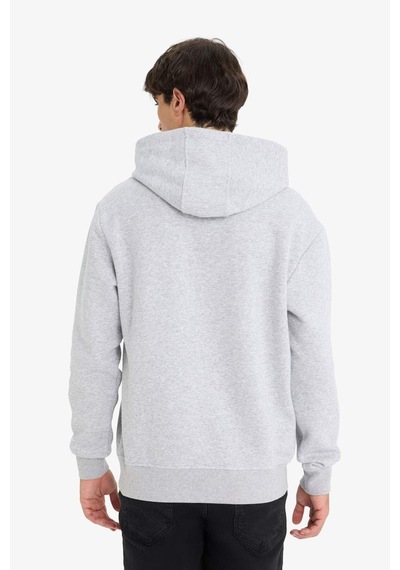 Defacto Kapüşonlu İçi Yumuşak Tüylü Kanguru Cepli Gri Erkek Sweatshirt X8283az/gr389 Gri