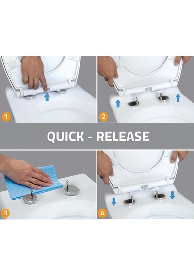 Aqua Bagno / Otomatik Kapanma Sistemli Klozet Kapağı, Antibakteriyel, Ab'de Üretilmiştir, Çıkarılabilir Duroplast Diğer