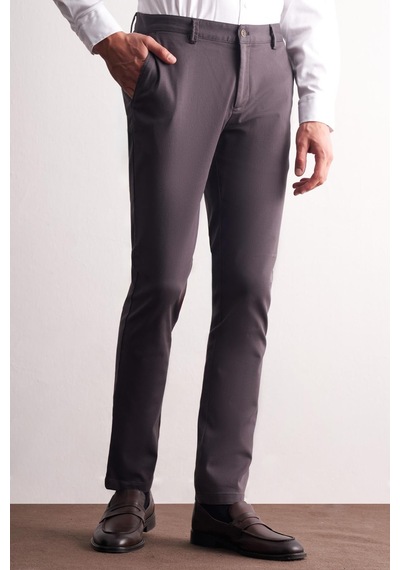 İmza Antrasit Yan Cep Düz Paça Pamuklu Slim Fit Chino Casual Pantolon 1003255165 Antrasit