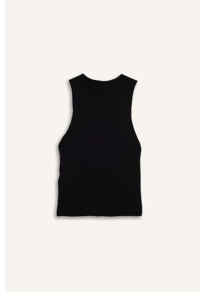 Defacto Slim Fit Dar Kesim U Yaka Fermuarlı Atlet G3619ax25wnbk27 Siyah