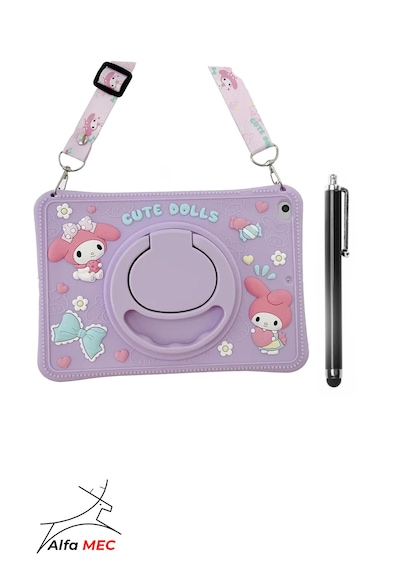 Lenovo Tab Tb311fu 10.1" İnç Uyumlu Cute Dolls Kılıf Standlı Eğle