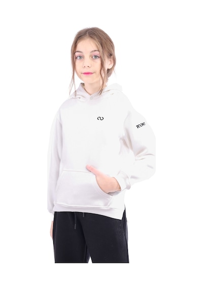 Toontoy Kız Çocuk Oversize Kapüşonlu Cepli Nakış Baskılı Yırtmaçlı Sweatshirt - 3 İplik Şardonlu Ekru Toontoy Kız Çocuk Oversize Kapüşonlu Cepli Nakış Baskılı Yırtmaçlı Sweatshirt - 3 İplik Şardonlu Ekru