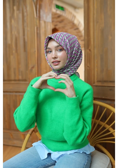 Silk Home Olinda Eşarp 48005-07 Antrasit, Pembe, Gri, Yeşil Bej, Asit