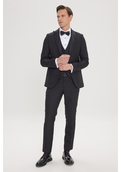 Ac&Co / Altınyıldız Classics Erkek Sıyah Slim Fit Dar Kesim Kırlangıç Yaka Balıksırtı Desenli Yelekli Smokin Takım Sıyah Siyah Ac&Co / Altınyıldız Classics Erkek Sıyah Slim Fit Dar Kesim Kırlangıç Yaka Balıksırtı Desenli Yelekli Smokin Takım Sıyah Siyah