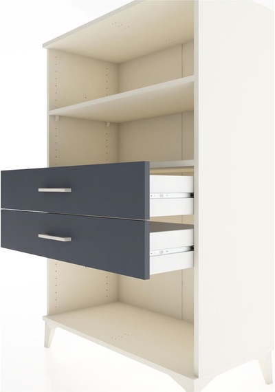 Hyperion Dolap 2 Raflı 2 Çekmeceli 88x44x134 Aytaşı-antrasit Aytaşı