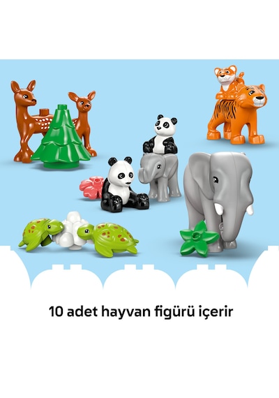 LEGO® DUPLO® Kasabası 3’ü 1 Arada Vahşi Hayvan Aileleri 10446 - 2 Yaş ve Üzeri Küçük Çocuklar için Eğitici Oyuncak Yapım Seti (92 Parça)