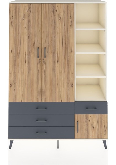 Hyperion Dolap 5 Raflı 4 Çekmeceli Tek Askılı 132x44x195 Aytaşı-çam/antrasit Atlas Çam/antrasıt Hyperion Dolap 5 Raflı 4 Çekmeceli Tek Askılı 132x44x195 Aytaşı-çam/antrasit Atlas Çam/antrasıt
