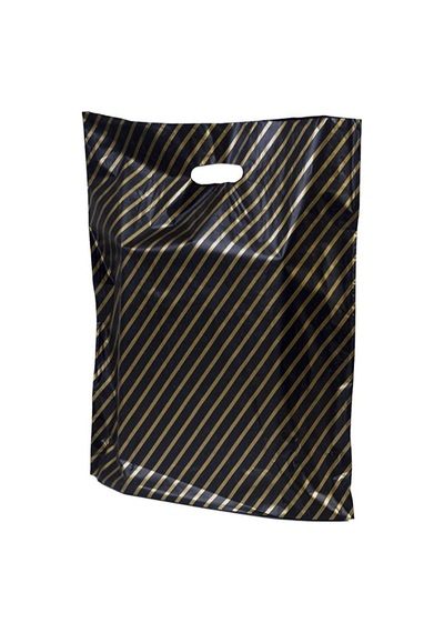 Çizgili Mağaza Poşeti No 4 50 Adet 40x50 Cm Çizgili Takviyeli Poşet Diagonal Poşet