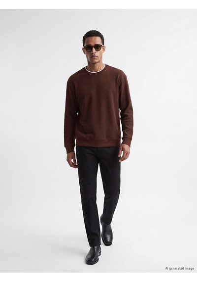 Lcw Vision Bordo Bisiklet Yaka Fitilli Erkek Sweatshirt