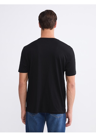 Lcwaıkıkı Classic Siyah %100 Pamuk Regular Fit Basic Tişört