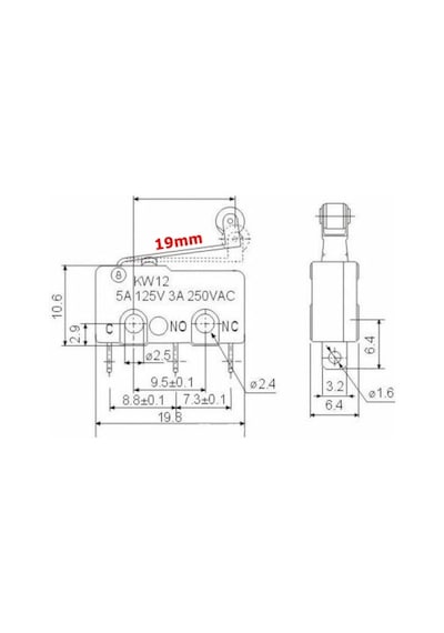 MAROCES 10 ADET IC-168 Micro Switch Lehim Bacak Makaralı 5A 250V