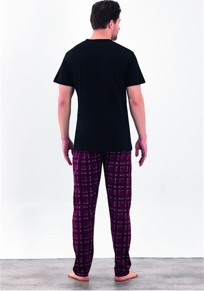 Estiva %100 Pamuk İnterlok Kısa Kol Erkek Pijama Takım Siyah
