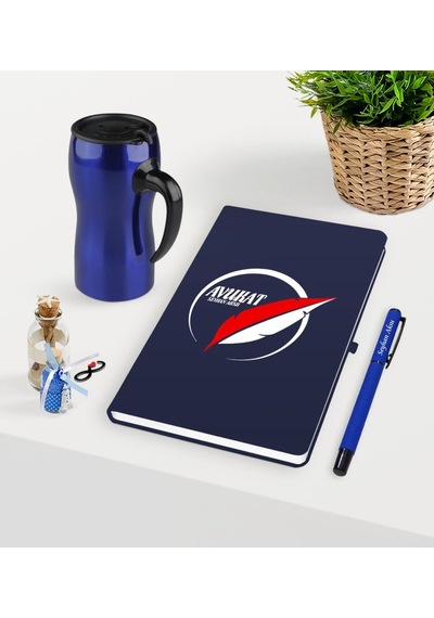 Kişiye Özel Avukat Temalı Lacivert Defter Kalem Ve Termos Mug Set (548586008)