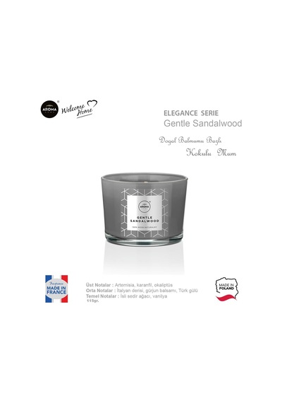 Aroma Home Elegance Kokulu Mum Gentle Sandalwood 115 G
