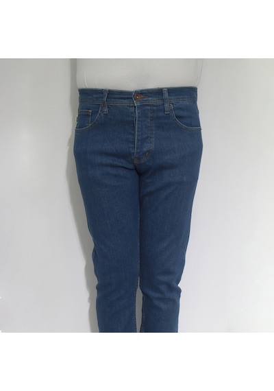 Dmctekstil Hacker Denim Erkek Koyu Mavi Normal Bel Rahat Kesim Dar Paça Jean Pantolon