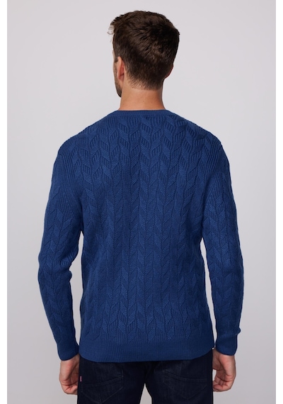 Tudors Slim Fit Bisiklet Yaka Desenli Lacivert Erkek Kazak-28552-lacivert Lacivert
