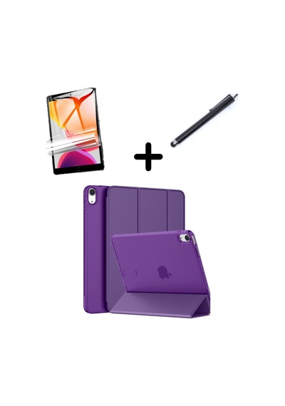 Apple Uyumlu iPad 10. Nesil 10.9 Kılıf Set Pu Deri Smart Tablet Kilifi Ekran Koruyucu + Kalem
