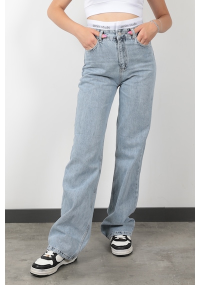 Giysa Jb Beli Lastikli Wide Leg Jean Kar Yıkama