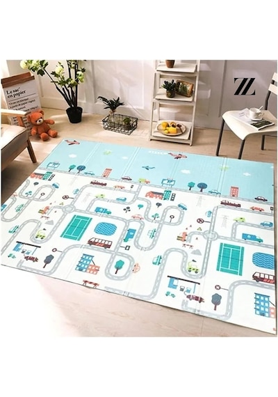 Delt Katlanabilir Çocuk Bebek Oyun Matı Oyun Aktivite Halısı - 150x200x1 Cm Taşıma Çantalı