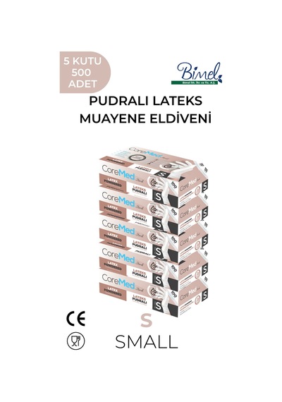 Lateks Pudralı Muayene Eldiveni S-5 Paket 100'lü