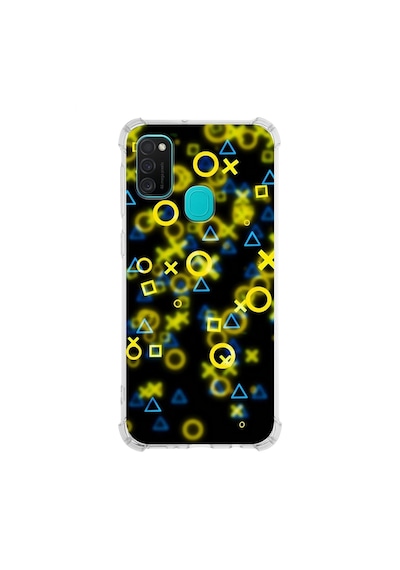 Samsung Galaxy Uyumlu M30s Köşe Korumalı Antişok Kapak Semboller Tasarımlı Şeffaf Kılıf