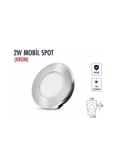 Lampist 2w Mobil Krom Spot Lamba 3000k