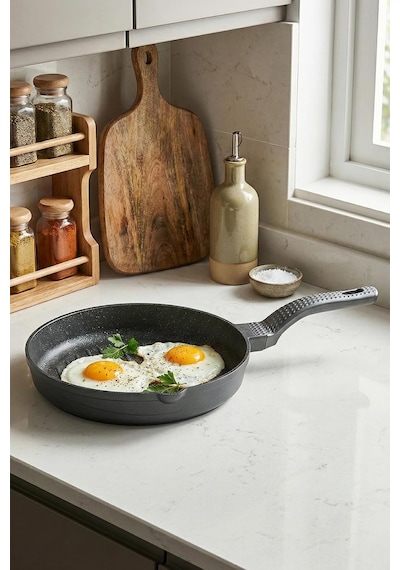 Tr 3738 Biogranit Döküm Grill Ergonomik Saplı 3 Parça Tava Seti Gri 20-24-28cm Genel