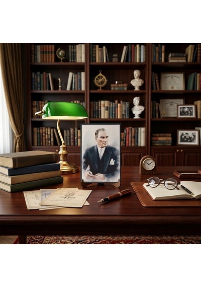 Atatürk Masaüstü Ahşap Tablo - Kabartmalı Baskı Şık Hediyelik 11x16 Cm No 1 3 Parça