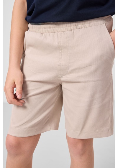 Lacivert-taş Pamuklu Oversize Fit Dokuma Hafif Esnek Chino Erkek Çocuk Şort Takım - 11279 Lacivert