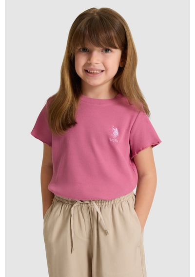 U.s. Polo Assn. Kız Çocuk Fuşya Tişört Basic 50325610-vr023 Fusya