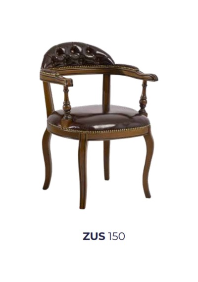 Bengimobilya Sandalye Zus150 Vintage Model Tam Kolçak Kapitone Ahşap Iskelet P