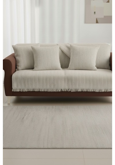 Pamuklu Koltuk Örtüsü 170x210 Cm Tekli&üçlü Koltuk,çekyat Ve Berjer İçin Krem