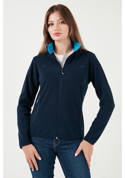 Lela Slim Fit Anti-Pilling Tüylenme Yapmayan Fermuarlı Cepli  Hırka Bayan Polar 5907002 Lacivert