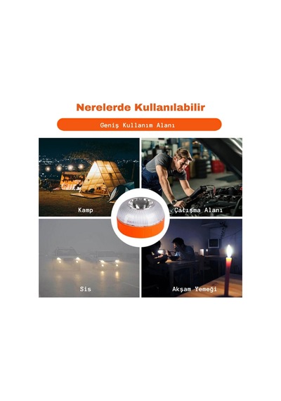 Araba Acil Durum İkaz Lambası Araç Uyarı Lambası Su Geçirmez Araba Feneri Güvenlik Aksesuar Lambası