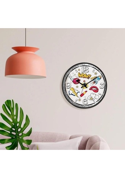 The Mia Duvar Saati Popart 30cm Dvs131 Çok Renkli