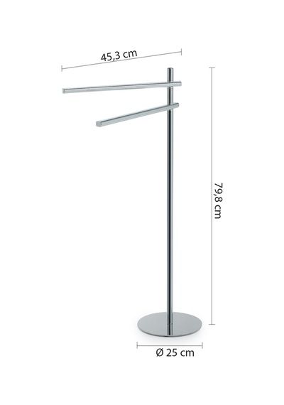 Circe Ayaklı Havluluk,ikili,25xh79.8x45.3cm - Krom Krom