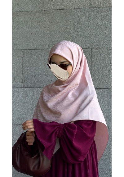 Qalortex Scarf Premium Jakarlı Mira B.boy Eşarp -şeker Pembe Şeker Pembe