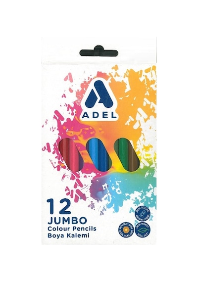 Adel Kuru Boya Jumbo Hexa Tam Boy 12 Renk köşeli