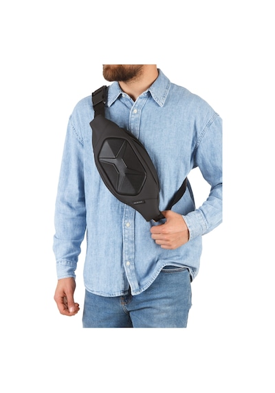 Newish Polo Erkek Deri Crossbody Çapraz Göğüs Omuz Ve Bel Çantası New333 Siyah