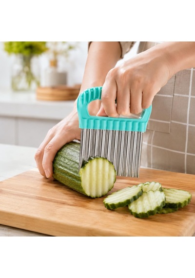 Tr Dalgalı Sebze Dilimleyici Ve Patates Kesici Paslanmaz Çelik Bıçaklı, Ergonomik Saplı Tırtıklı Doğrayıc Genel