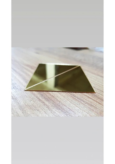 3d Ayna Çıkartmaları Üçgen Aynalı Pleksi Gold Duvar Dekoru 60'lı Gold
