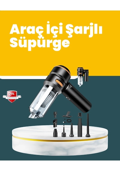 Araç İçi Derinlemesine Temizlik İçin Kompakt Ve Ergonomik El Süpürgesi Siyah