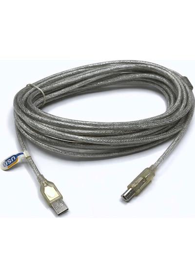 Usb 2.0 Yazıcı Kablosu Şeffaf Usb Yazıcı Kablosu 10m