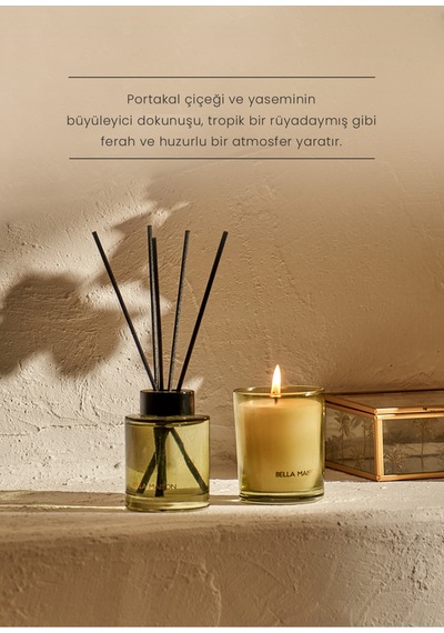 Bella Maison Golden Tropics Soya Wax Kokulu Mum Yeşil 120 Gr Yeşil