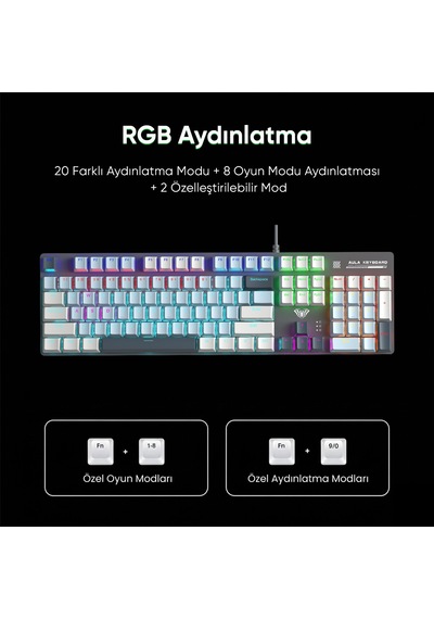 Aula S500 Blue Switch Rgb Makrolu Kablolu Gaming Mekanik Oyuncu Klavyesi Mavi
