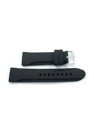 Siyah Kokusuz Silikon 24Mm Saat Kordonu Yumuşak Spor Kayışı Oval