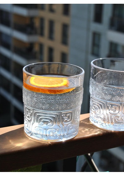 2'li Desenli Viski Kokteyl Bardağı Meşrubat Bardak 345 Ml-kubiz Çok Renkli