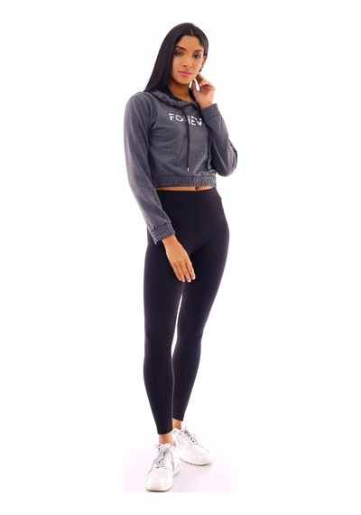 Gugus Basic Kapüşonlu Sweatshirt Gri
